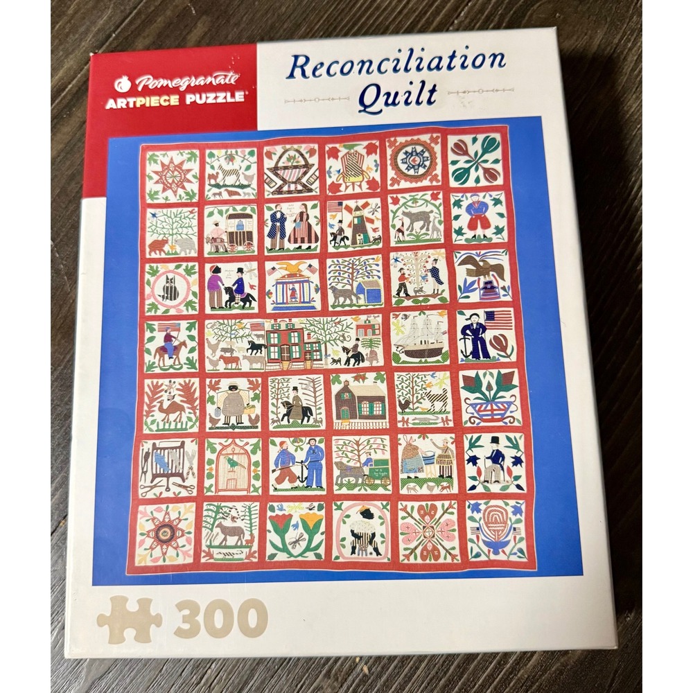 Pomegranate Reconciliation Quilt Puzzle 300 Piece Lucinda Ward Honstain Folk Art